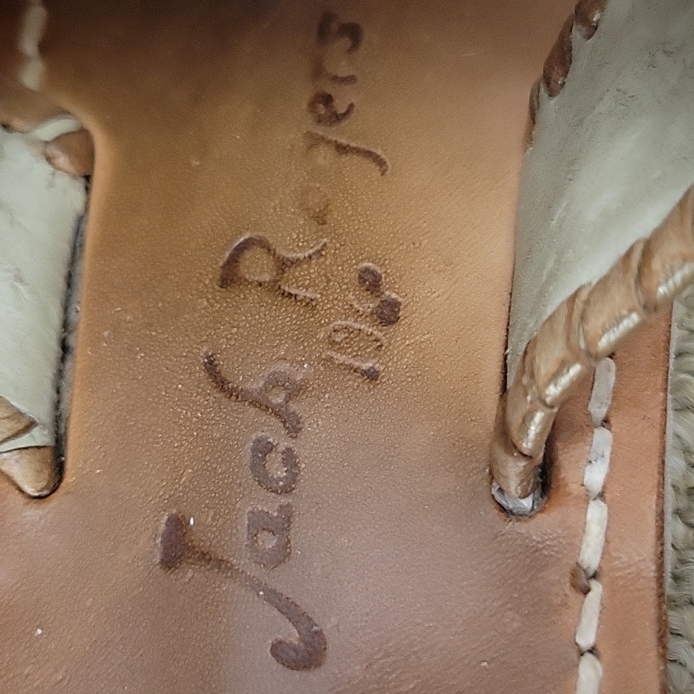 Jack Rogers White/Gold Sandals with Whipstitching - Picture 3 of 5